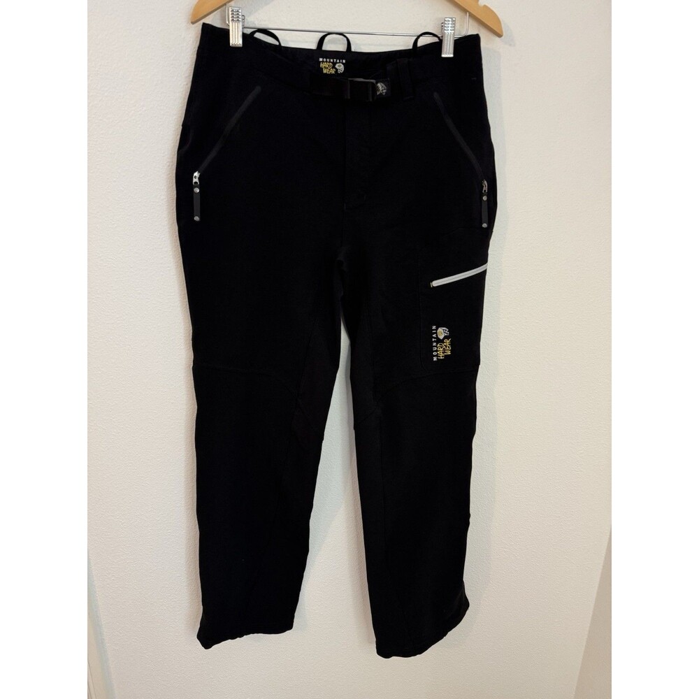 Mountain Hardwear Snow Pants Men M Black Nylon Stretch Snowboarding Ski EUC